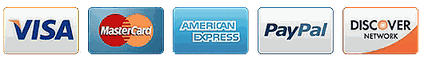 Visa, Mastercard, American Express, PayPal and Discover accepted at checkout